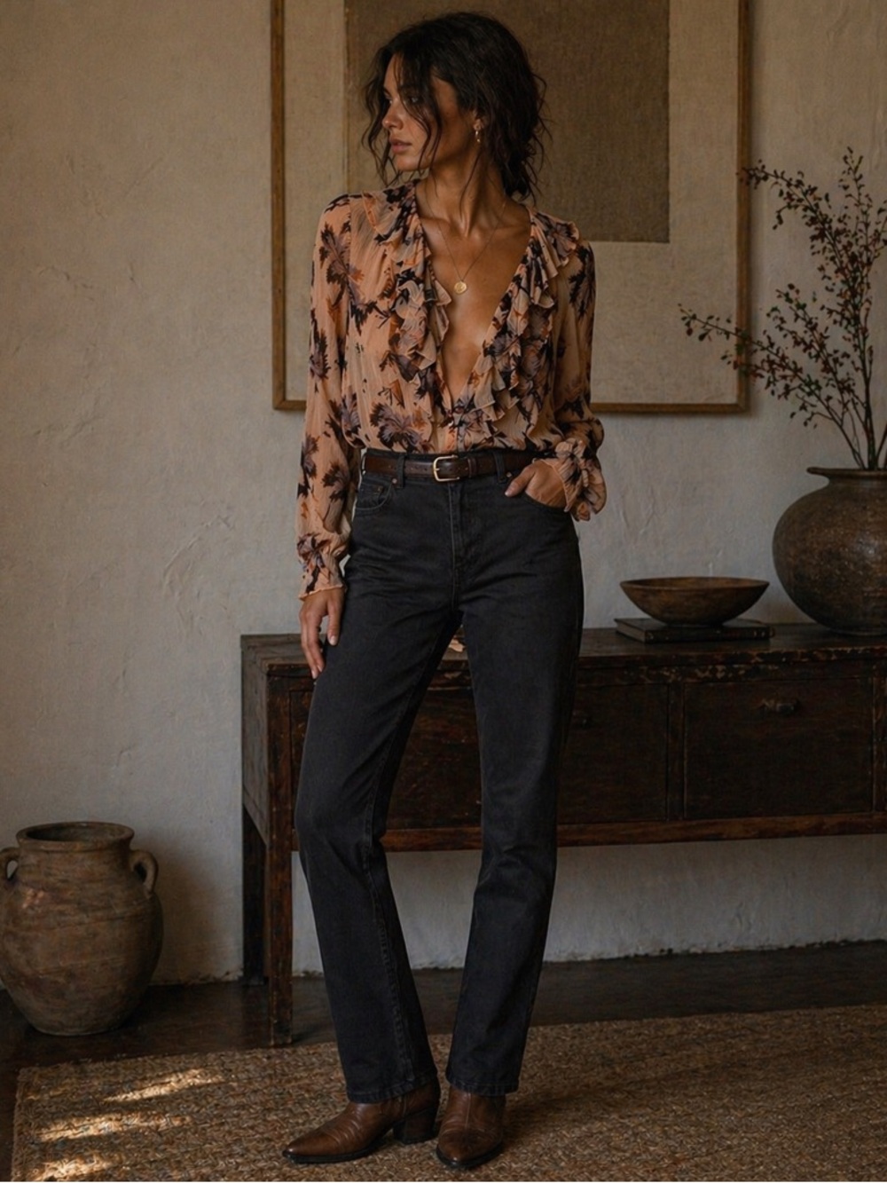 Coach Silk Ruffle Front Blouse | Size 4